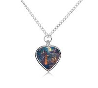 Tower Bridge in London Moon Trendy Pet Ashes Necklace for Unisex Memorial Pendant Keepsake Urn Jewelry