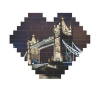Tower Bridge in London Print Art Brick Puzzle Heart Shaped DIY Building Blocks Set 3D Jigsaw Home Decor 53 Pieces