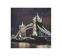 Tower Bridge in London Print Building Brick Block Puzzle Square Creative Building Blocks Jigsaw Home Desk Decor