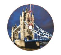 Tower Bridge In London Print Christmas Tree Skirt Holiday Decor For New Year Party Xmas Base Cover Mat Home