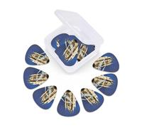 Tower Bridge in London print Guitar Picks 12 Pack, Mixed (0.46-0.96mm) with Storage Case for Guitar,ukulele