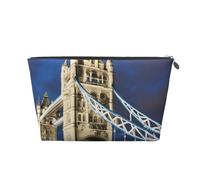Tower Bridge in London Print Makeup Bag for Women Water-Resistant Leather Travel Toiletry Bag for Toiletries Cosmetic Bag
