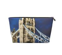 Tower Bridge in London Print Makeup Bag for Women Water-Resistant Leather Travel Toiletry Bag for Toiletries Cosmetic Bag