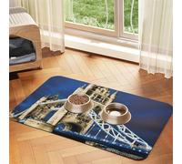 Tower Bridge in London Print Pet Feeding Mat Dog Mat for Food and Water Bowl Dogs Water Dispenser Mat Dogs Accessories
