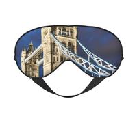 Tower Bridge in London Print Silk Sleep Mask with Adjustable Buckle Stylish Eye Mask for Women Travel Nap Shift Work Office
