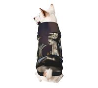 Tower Bridge In London Print Small Dogs Warm Hoodie, Soft And Breathable Sweatshirt, Easy To Wear Jumper For Winter And Fall, Cold Weather Hooded Coat Pullover
