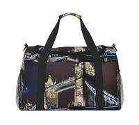 Tower Bridge in London Print Travel Foldable Waterproof Lightweight Carry On Luggage Bag with Shoulder Strap