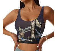 Tower Bridge in London Print Women's Sports Vest Lightweight and Breathable Workout Fitness Fashion Top Black
