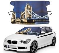 Tower Bridge in London Printed Car Windshield Cover for Ice and Snow, Premium Windshield Snow Cover, Sun Protection, Universal Fit for All Weather Conditions