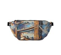 Tower Bridge in London Printed Waist Bag Adjustable Bum Bag Lightweight Travel Waist Fanny Pack Belt for Walking Cycling Hiking Travel
