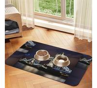 Tower Bridge In London Printing Pet Absorbent Leather Tablecloth,Pet Absorbent Leather Mat,Tidy Feeding Area For Dogs, Cats,Pets