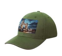 Tower Bridge in London Trucker Hat Baseball Cap Men Women Golf Hat Adjustable Fender Hats for Running Fishing Gym, Army Green-style, One size