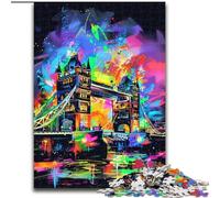 Tower Bridge London Adult Jigsaws 1000 Pieces Difficult, Suitable for Ages 14 And Up Wall Decoration Christmas Birthday Gift (50x75cm)