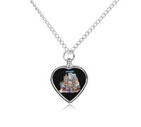 Tower Bridge London Custom Cremation Jewelry Urn Necklace for Dog Pet Ashes Heart Memorial Pendant