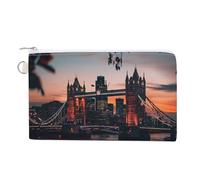 Tower Bridge The Sunset London England UK Coin Purse Fashion Canvas Pouch Portable Wallet Makeup Bag for Men Women