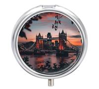 Tower Bridge The Sunset London England UK Travel Pill Organizer Portable Pill Case Small Pill Box for Purse Pocket