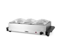 Tower Buffet Server with 2x 2.5L Trays & 2x 1.2L Trays, Adjustable Temperature Controls, Cool Touch Handles, 300W, Stainless Steel, Silver, T16151