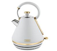 Tower Cavaletto 1.7L 3KW Pyramid Kettle White & Champagne Gold Accents T10044WHT