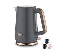 Tower Cavaletto 1.7L Jug Kettle with 3KW Rapid Boil, 360° Swivel Base, Removable Filter, Water Gauge, Illuminated Switch, Grey & Rose Gold, T10100RGG
