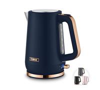 Tower Cavaletto 1.7L Jug Kettle with 3KW Rapid Boil, 360° Swivel Base, Removable Filter, Water Gauge, Stainless Steel Body, Illuminated Switch, Midnight Blue, T10100MNB