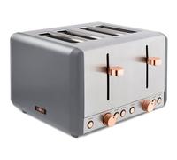Tower Cavaletto 1800W 4 Slice Stainless Steel Toaster - Grey/Rose Gold