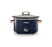 Tower Cavaletto 3.5 Litre Slow Cooker T16042MNB - Midnight Blue & Rose Gold Clear