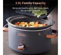 Tower Cavaletto 3.5L Slow Cooker Grey/Rose Gold Energy Efficient Family Capacity
