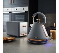 Tower Cavaletto 1.7L 3000W Pyramid Kettle and 2 Slice Toaster Grey & Rose Gold
