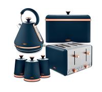 Tower Cavaletto Bundle: Kettle, Toaster, Bread Bin, 3 Canister Set In Midnight Midnight