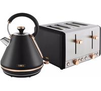 TOWER Cavaletto 4-Slice Toaster and Kettle Bundle - Black, Black