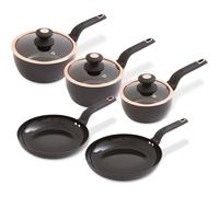 Tower Cavaletto 5-Piece Pan Set TowerT800232BLK - Cerasure Non-Stick, Black & Rose Gold, 16-28cm, Induction Compatible