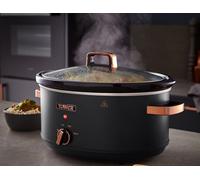Tower Cavaletto 6.5L Large Slow Cooker Black & Rose Gold Ultra Energy Efficient