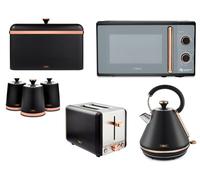 Tower Cavaletto 7-Piece Kitchen Set - Kettle, Toaster, 20L Microwave, Bread Bin & Canisters