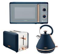 Tower Cavaletto Blue Pyramid Kettle 2 Slice Toaster Microwave Set