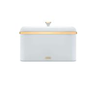 Tower Cavaletto Bread Bin with Removable Lid, Large Capacity, Durable Steel Body, Optic White and Champagne Gold