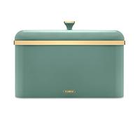Tower T826130JDE Cavaletto Bread Bin with Removable Lid, Large Capacity, Durable Steel Body, Jade Green and Gold