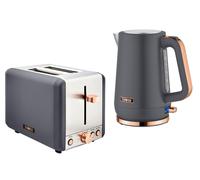 Tower Cavaletto Grey 1.7L 3KW Jug Kettle 2 Slice Toaster Matching Kitchen Set ompliant]