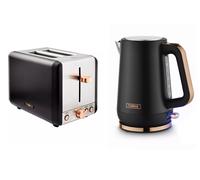 Tower Cavaletto Kettle & 2 Slice Toaster Set Black Rose Gold