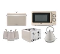 Tower Cavaletto Latte Kettle Toaster Microwave Bread Bin & Canisters