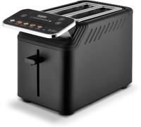 Tower T20096BLK Cavaletto Mirage 2 Slice Toaster with Digital Control Panel, 5 Pre-Set Toasting Options, Countdown Timer, Memory Function, 925W, Black with Chrome Trim