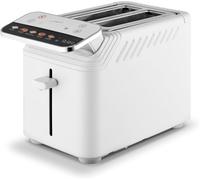 Tower T20096WHT Cavaletto Mirage 2 Slice Toaster with Digital Control Panel, 5 Pre-Set Toasting Options, Countdown Timer, Memory Function, 925W, White with Chrome Trim