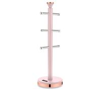 Tower Cavaletto Mug Tree with Stainless Steel Stoppers, Soft Underliner, Marshmallow Pink and Rose Gold