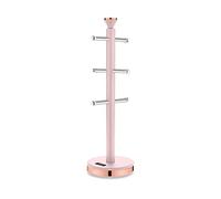 Tower Cavaletto Mug Tree with Stainless Steel Stoppers, Soft Underliner, Marshmallow Pink and Rose Gold