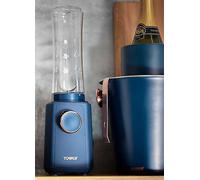 Tower Cavaletto Personal Blender with Tritan Smoothie Bottle T12060MNB - Midnight Blue and Rose Gold Blue