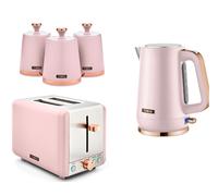 Tower Cavaletto Pink Jug Kettle 2 Slice Toaster Canisters Matching Kitchen Set ompliant]