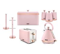 Tower Cavaletto Pink Kettle Toaster & Kitchen Storage Matching Set