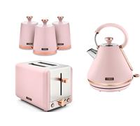 Tower Cavaletto Pink Pyramid Kettle 2 Slice Toaster & Canisters Set ompliant]