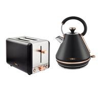 Tower Cavaletto Pyramid Kettle & 2 Slice Toaster Set Black/Rose Gold