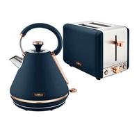 Tower Cavaletto Pyramid Kettle And 2 Slice Toaster Set Midnight Blue