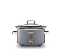 Tower Cavaletto 3.5 Litre Slow Cooker with 3 Heat Settings, Removable Pot and Cool Touch Handles, Grey and Rose Gold, T16042GRY